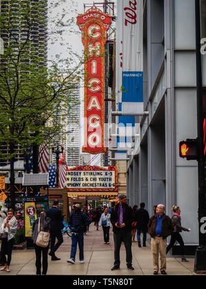 Chicago, Vereinigte Staaten - 12. Mai 2015 - emblematische Chicago Theatre in Chicago, United States Stockfoto