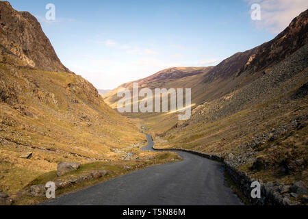 Die honister Pass im Nationalpark Lake District, Cumbria England Großbritannien Stockfoto