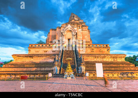 Wat Chedi Luang in Chiang Mai, Thailand. Stockfoto