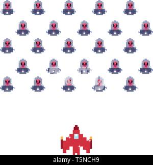 Bildschirm invaders Battle video game retro Vektor illustration Design Stock Vektor