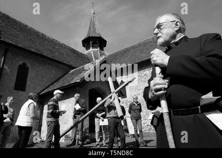 Prozession der Zeuge religiösen Anlass, Karfreitag 2019, Shanklin, Isle of Wight, Großbritannien. Stockfoto