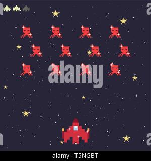 Bildschirm invaders Battle video game retro Vektor illustration Design Stock Vektor