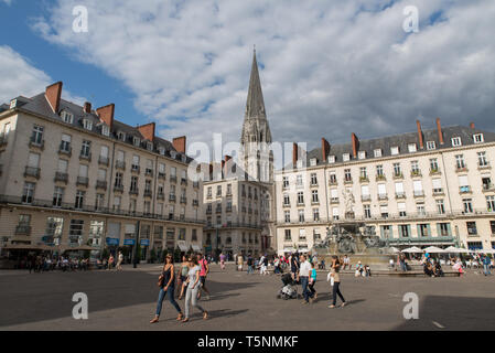 St. Nikolaus Kirche, Place Royale, Nantes, Loire-Atlantique, Frankreich. Stockfoto