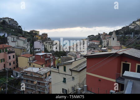Cinqua Terra Viento, RIomaggiorie, Manarola, Italien Reisen Italien Top 10 der besten 10 Reisen Europa spektakuläre Bilder mehr der besten Meerblick Schöne Häuser Stockfoto