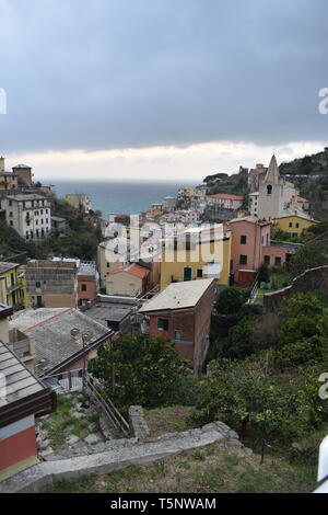 Cinqua Terra Viento, RIomaggiorie, Manarola, Italien Reisen Italien Top 10 der besten 10 Reisen Europa spektakuläre Bilder mehr der besten Meerblick Schöne Häuser Stockfoto