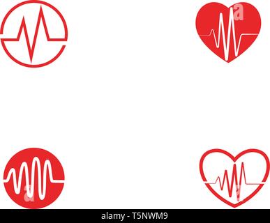 Heart beat Wave logo Line Stock Vektor