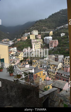 Cinqua Terra Viento, RIomaggiorie, Manarola, Italien Reisen Italien Top 10 der besten 10 Reisen Europa spektakuläre Bilder mehr der besten Meerblick Schöne Häuser Stockfoto