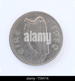 10 P - Irish Münze - 1980 Stockfoto