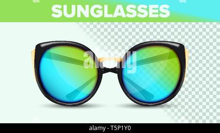 Cat Eye Sonnenbrille, trendy Vector3D Schattierungen Stock Vektor