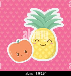 Lecker lecker süße Früchte cartoon Vector Illustration graphic design Stock Vektor