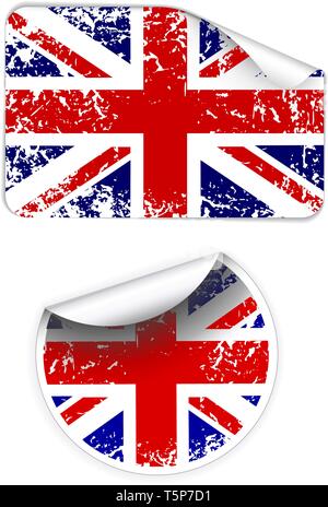 Schildersatz mit Großbritannien Flagge Stock Vektor
