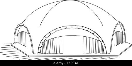 Gewölbte Zelt auf weißem Hintergrund. Vector Illustration Stock Vektor