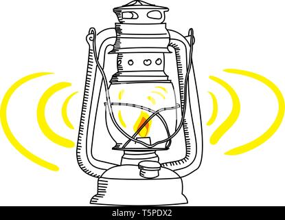 The old kerosene lamp isolated on white background Stock Vektor