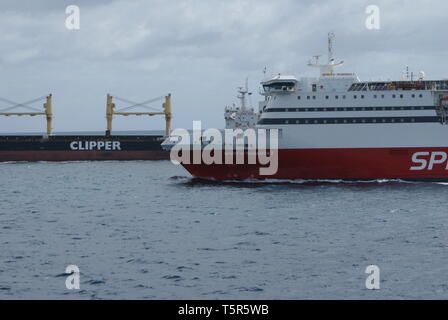 Fähre Geist von Tasmanien in die Port Phillip Bay, Melbourne. Australien. Stockfoto