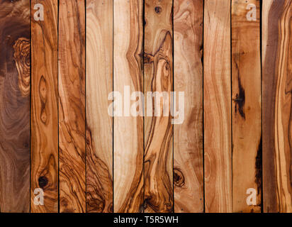 Sauber neue Tabelle Textur aus Olive Tree Holzbohlen Stockfoto
