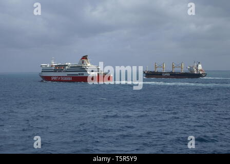 Fähre Geist von Tasmanien in die Port Phillip Bay, Melbourne. Australien. Stockfoto