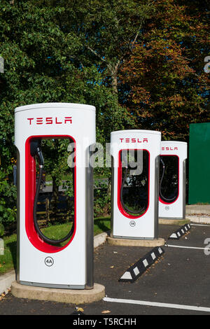 Tesla Ladestation Stockfoto