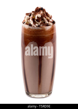 Glas Milchshake isoliert auf weißem Stockfoto