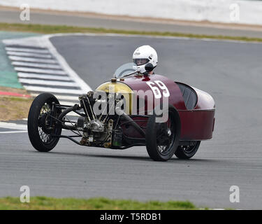 Angus Frost, Morgan Super Aero, GP Italia und Lanchester-ausgleich Trophäen Rennen, Vintage Racing Cars, VSCC, Formel Vintage, Silverstone, Northamptonshire, Ger Stockfoto