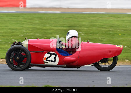 Sandford Andrews, Morgan Aero 2 Str, GP Italia und Lanchester-ausgleich Trophäen Rennen, Vintage Racing Cars, VSCC, Formel Vintage, Silverstone, Northamptonshire, Stockfoto