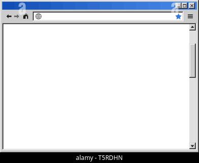 Retro Internet-Browser-Fenster stilisiert als alte Benutzeroberfläche Stock Vektor