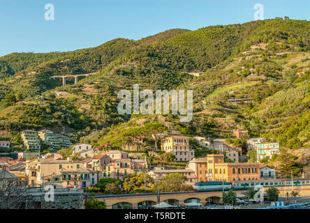 Küstendorf Monterosso al Mare, Nationalpark Cinque Terre, Ligurien, Italien Stockfoto