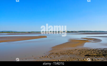 Fluss Severn Estuary, Sandbänken bei Ebbe, Aus in der Nähe von Lydney den Fluss hinunter Stockfoto