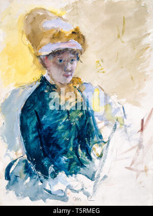 Mary Cassatt (1844-1926), Portrait, Aquarell, C. 1880 Stockfoto