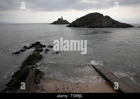 Blick auf Mumbles Kopf von der Pier, Mumbles, Halbinsel Gower, Swansea, West Glamorgan, Wales, Vereinigtes Königreich, Europa Stockfoto