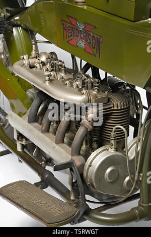 Moto d'epoca Henderson 1100 mod G. Motore. Marca: Henderson & Supply Co. modello: 1100 mod G nazione: USA - Detroit / Chicago anno: 19. Stockfoto