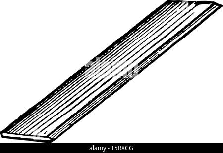 Bild zeigt eine Tangente Herrscher. Es ist ein Lineal mit gleichem Abstand Markierungen entlang seiner Länge. Es ist in der Geometrie, technische Zeichnung, Ingenieur Stock Vektor