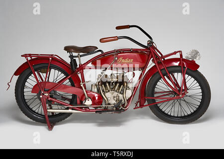 Moto d'epoca Indian Scout. Marca: Indische modello: Scout nazione: USA - Springfield Anno: 1925 condizioni: restaurata cilindrata: Stockfoto