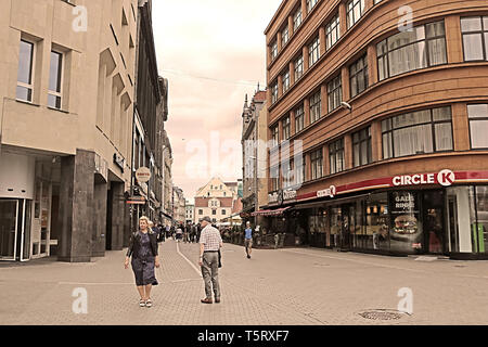 RIGA, Lettland - 28. AUGUST 2018: Ansicht der Kalku Street Stockfoto