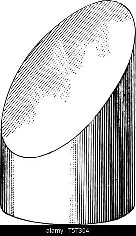 Das Bild zeigt die Kreuzung eines Flugzeuges mit einem Zylinder. Der obere Teil ist die Hälfte der Querschnitt und der untere Teil wird als Basis, auf der es Stock Vektor