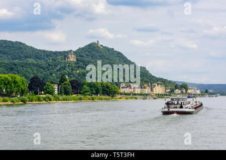 Schiff auf dem Rhein. Stockfoto