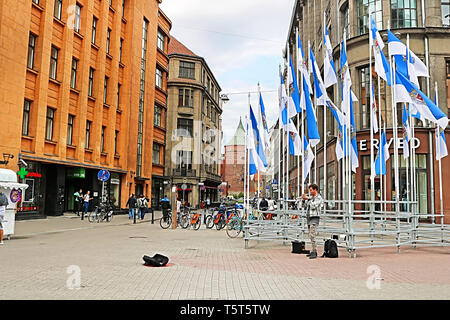 RIGA, Lettland - 28. AUGUST 2018: Blick auf die walnu Straße Stockfoto