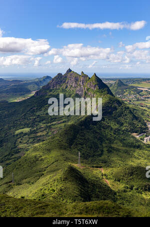 Pieter sowohl als von dem Gipfel des Berges Le Pouce auf der Insel Mauritius. Stockfoto