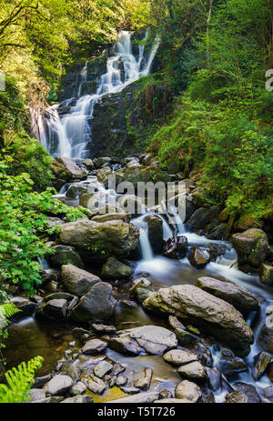 Der torc Wasserfällen im Nationalpark Killarney, Irland. Stockfoto