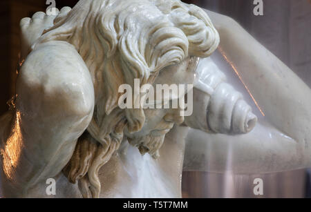 Catania - Die nächtlichen Detail der von Tito Brunnen Amenano von Tito Angelini (1837). Stockfoto