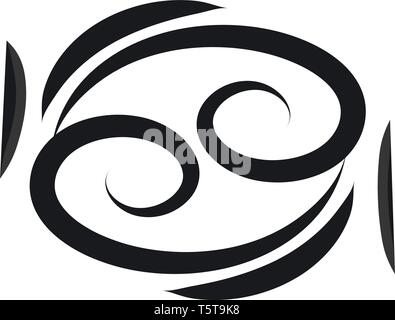 Basic black Krebs Horoskop Zeichen tattoo Vector Illustration auf weißem Hintergrund. Stock Vektor