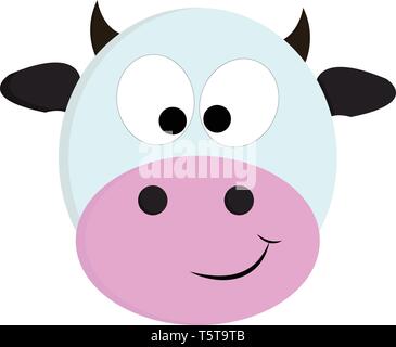 Weiß und Schwarz cute cow Vector Illustration auf weißem Hintergrund. Stock Vektor