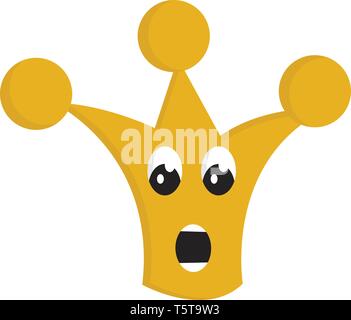 Erschrocken Gold Crown Vector Illustration auf weißem Hintergrund. Stock Vektor