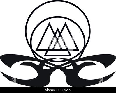 Eine komplizierte Tattoo Design mit verschiedenen geometrischen Formen vector Farbe, Zeichnung oder Abbildung Stock Vektor