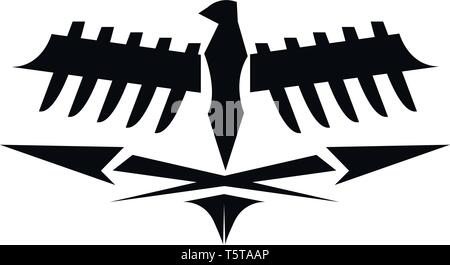Ein Tattoo in Form von fliegenden Adler oder bat symbolisiert die Macht und Freiheit vector Farbe, Zeichnung oder Abbildung Stock Vektor