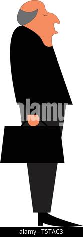 Ein alter Mann mit Aktentasche Vektor- oder Farbe Abbildung: Stock Vektor