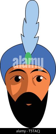 Arabischer Mann mit blauen headcover Vektor- oder Farbe Abbildung: Stock Vektor