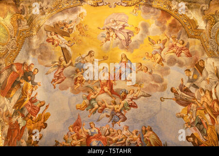 Rome, Italien - 11 April 2018: Freien Herrlichkeit von St. Sebastian in der Apsis der Basilika Kirche Collegiata di San Sebastiano von Pietro Paolo Vasta. Stockfoto