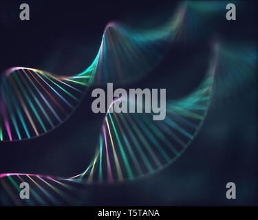 Bild von den genetischen Code der DNA. Konzept Bild für den Einsatz als Hintergrund. Farbige 3D-Darstellung. Stockfoto