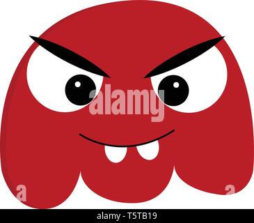 Red wütend monstervector Abbildung auf weißem Hintergrund Stock Vektor
