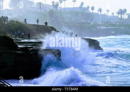 Flut in La Jolla, Ca Stockfoto